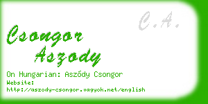csongor aszody business card