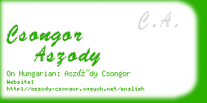 csongor aszody business card